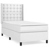 vidaXL Pat box spring cu saltea, alb, 90x190 cm, piele ecologică