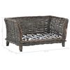 vidaXL Coș pentru câini cu pernă, gri, 50x33x30 cm, salcie naturală