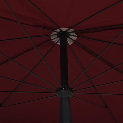 vidaXL Umbrelă de grădină cu stâlp, roșu bordo, 200x130 cm