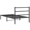 vidaXL Cadru de pat din metal cu tăblie, negru, 107x203 cm