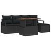 vidaXL Set de canapele pentru grădină 6 buc. Negru poliratan