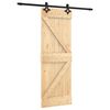 vidaXL Ușă glisantă Natural și Negru 70 x 210 cm Lemn de Pin Solid