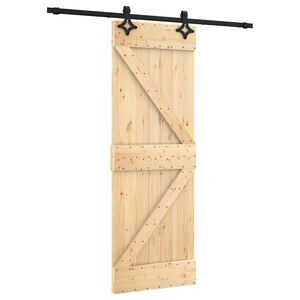 vidaXL Ușă glisantă Natural și Negru 70 x 210 cm Lemn de Pin Solid