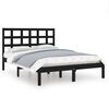 vidaXL Cadru de pat, negru, 140x190 cm, lemn masiv