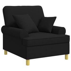 vidaXL Fotoliu XL cu perne Negru Țesătură