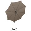 vidaXL Umbrelă în consolă cu stâlp și LED-uri, taupe, 300 cm