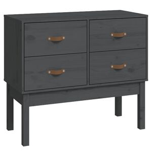 vidaXL Dulap consolă, gri, 90x40x78 cm, lemn masiv de pin