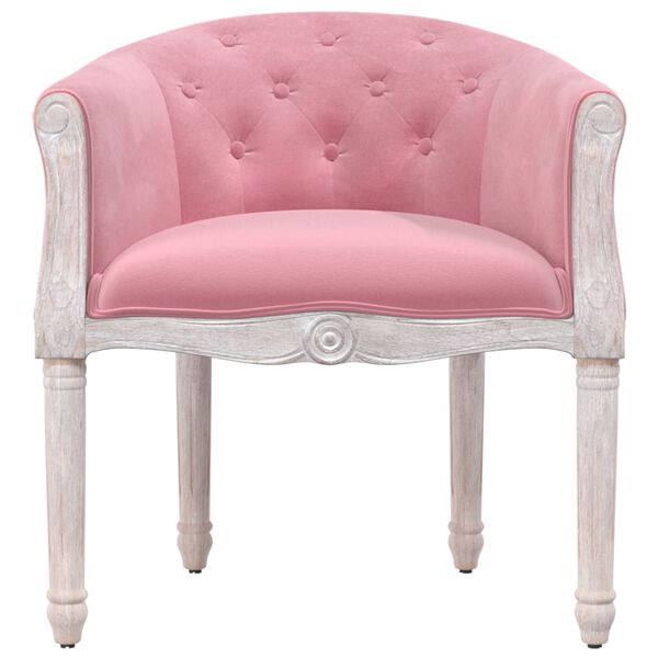 vidaXL Scaun de bucătărie, roz, catifea