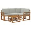 vidaXL Set de canapele de exterior 5 buc. Natural și gri deschis
