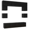 vidaXL Set dulapuri TV, 8 piese, negru, lemn prelucrat