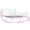 vidaXL Cadru de pat fără saltea, alb, 160x200 cm, lemn masiv pin