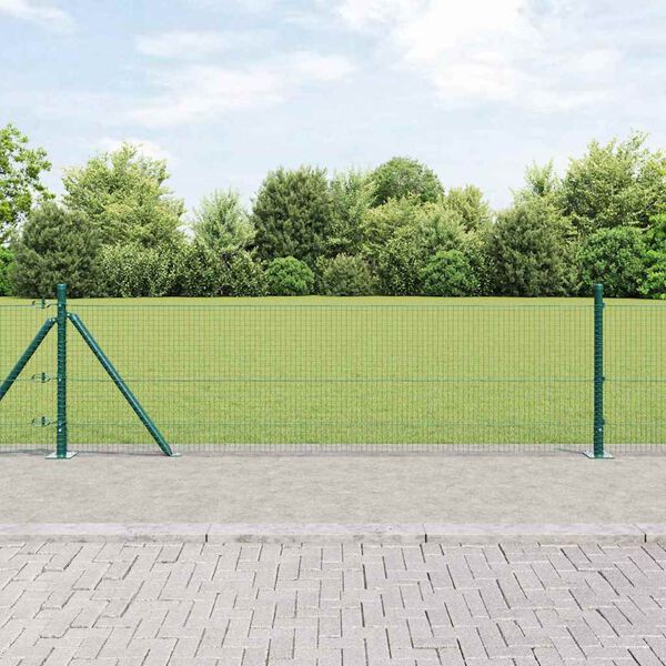 vidaXL St&acirc;lp de gard. Verde 50 x 0,6 m (plasă 19 x 19 mm) Oțel și PVC