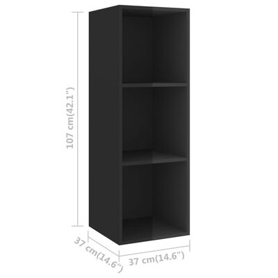 vidaXL Set de dulapuri TV, 3 piese, negru extralucios, lemn prelucrat