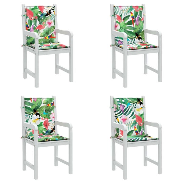 vidaXL Perne pentru scaune cu spătar jos, 4 buc, multicolor, textil