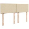 vidaXL Pat box spring cu saltea, crem, 160x200 cm, material textil