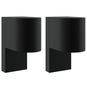 vidaXL Aplice de exterior 2 pcs Negru 12 x 7 x 15 cm Oțel inoxidabil