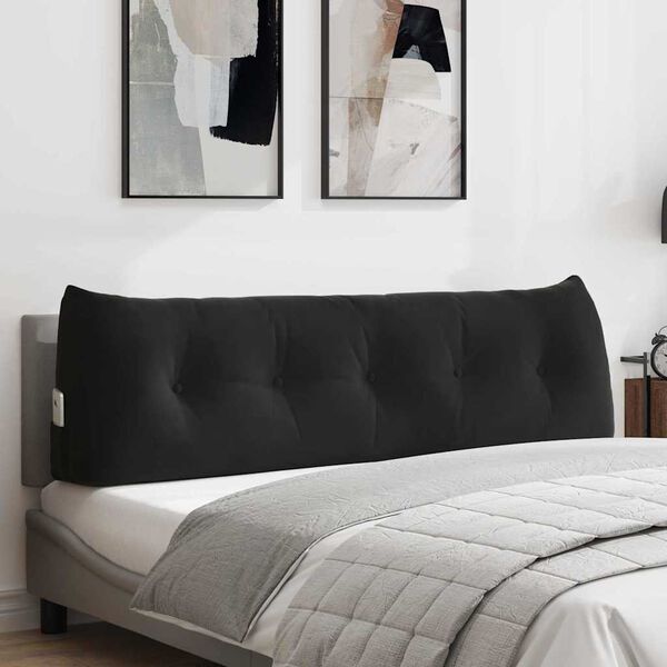 vidaXL Perna pentru spate Negru 160 x 24 x 50 cm Catifea