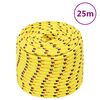 vidaXL Fr&acirc;nghie de barcă, galben, 12 mm, 25 m, polipropilenă