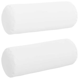 vidaXL Perne Bolster 2 pcs Alb &Oslash; 25 x 70 cm țesătură