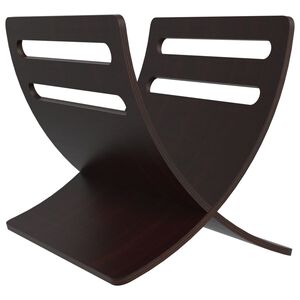 vidaXL Suport din lemn pentru reviste, vertical, maro