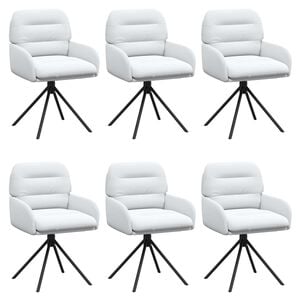 vidaXL Scaune de dining rotative 6 buc. Piele artificială Alb