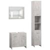 vidaXL Set mobilier baie, 3 piece, gri beton, lemn prelucrat