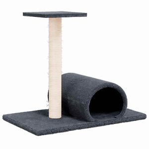 vidaXL St&acirc;lp zg&acirc;riere de pisici cu tunel, gri &icirc;nchis, 60x34,5x50 cm