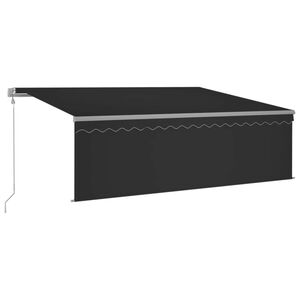 vidaXL Copertină retractabilă automat cu stor, antracit, 4x3 m
