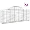 vidaXL Coșuri gabion arcuite 2 buc, 200x30x80/100cm, fier galvanizat