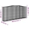 vidaXL Coșuri gabion arcuite 8 buc, 400x50x180/200 cm, fier galvanizat