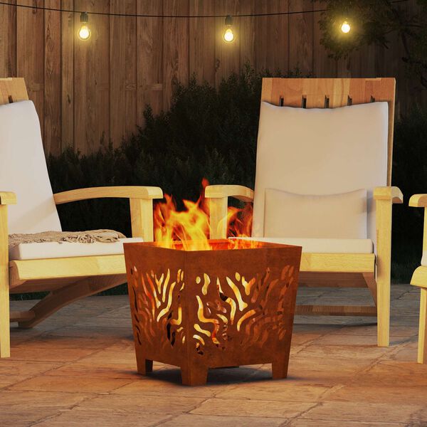 vidaXL Cuptor de foc Maro 40 x 40 x 40 cm Oțel