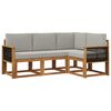 vidaXL Set de canapele de exterior 4 buc. Natural și gri deschis