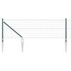 vidaXL Gard European cu V&acirc;rfuri 10 x 0,8 m Oțel cu strat de PVC Verde