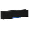 vidaXL Mobilier TV cu LED Stejar Negru 165 x 34 x 40 cm Lemn prelucrat
