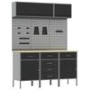 vidaXL Set de dulapuri de lucru cu sertar cu depozitare 8 buc. Negru