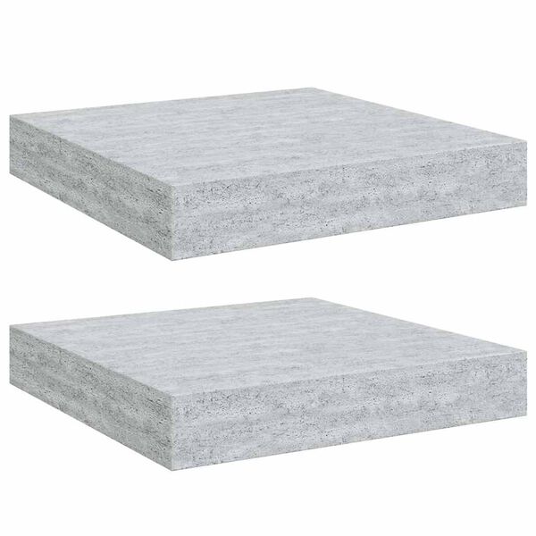 vidaXL Rafturi perete suspendate 2 buc. gri beton 23x23,5x3,8 cm MDF
