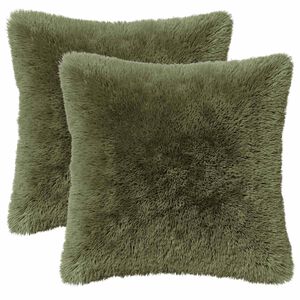 vidaXL Pernă cu pernă HEERLEN 6 buc. Verde Fleece PV