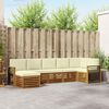 vidaXL Set canapea sectională cu pernă 7 pcs Natural și Crem