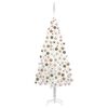 vidaXL Brad de Crăciun pre-iluminat artificial, set globuri alb 210 cm