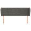 vidaXL Tăblie de pat cu aripioare gri &icirc;nchis 147x23x78/88 cm catifea