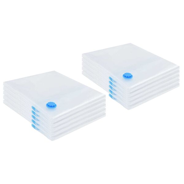 vidaXL Pungi de stocare 10 pcs Transparent și Albastru 130 x 100 cm