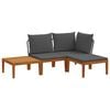 vidaXL 4 pcs Lemn masiv de acacia și fr&acirc;nghie natural