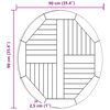 vidaXL Blat de masă rotund, 90 cm, lemn masiv de tec, 2,5 cm