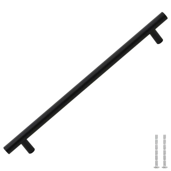 vidaXL Mânere de dulap, 5 buc., negru, 224 mm, oțel inoxidabil