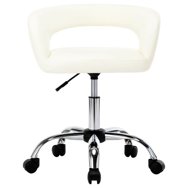 vidaXL Scaune de bucătărie, 6 buc., alb, piele ecologică