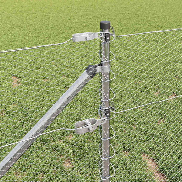 vidaXL St&acirc;lp de gard. Argintiu 100 x 0,6 m (plasă de 13 mm) Oțel