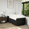 vidaXL Pat box spring cu saltea, negru, 90x200 cm, textil