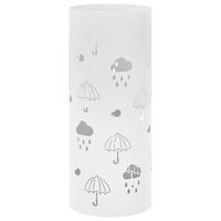 vidaXL Suport pentru umbrele, imprimeu umbreluțe, oțel, alb