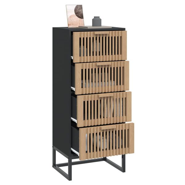 vidaXL Dulap înalt, negru, 40x30x95 cm, lemn prelucrat