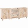 vidaXL Bufet 3 buc. 180 x 33,5 x 75 cm Lemn masiv de mango Alb